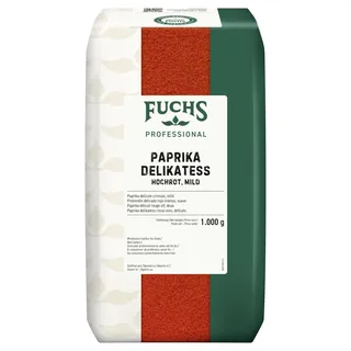 Fuchs Professional - Paprika Delikatess hochrot schärfefrei | Schonend vermahlen, mildes Gewürz | Profi-Qualität für Großverbraucher und Gastronomie | 1 kg im recyclebaren Beutel