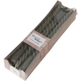 Boltze Stabkerze Twisto (6-tlg., dunkelgrau, 20 cm, aus Wachs, modernes Design, Stabkerze, Kerze, hellgraue Kerze, Deko) 2022302