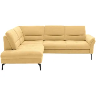 Beldomo System Ecksofa , Gelb , Textil , Ottomane links, L-Form , 256x206 cm , Goldenes M , Stoffauswahl, seitenverkehrt erhältlich, Bettfunktion erhältlich, Hocker erhältlich, Rücken echt, individuell planbar , Wohnzimmer, Sofas & Couches, Wohnlandschaften, Ecksofas