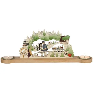 Lichterbogen DEFA Schneewittchen bunt Prinzenpaar Zwergenhaus Waldmotiv 32x12x7