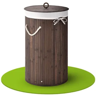 Juskys Bambus Wäschekorb Curly-Round - Braun