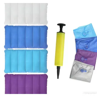 CXWFLM 4 STK Aufblasbares Kissen Set Sitzkissen Kompakt & Tragbar mit Pumpe, Multifunktional für Outdoor, Flugzeug, Auto, Büro Leichtes, Aufblasbar Strand für Camping Reisen