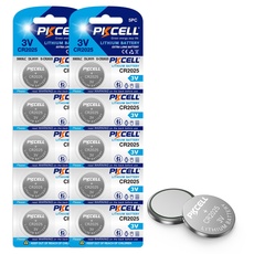 CR2025 Batterien Lithium Knopfzellen 3,0V 150mAh für Autoschlüssel,kleine Fernbedienung,Taschenrechnern,10 Stück,PKCELL