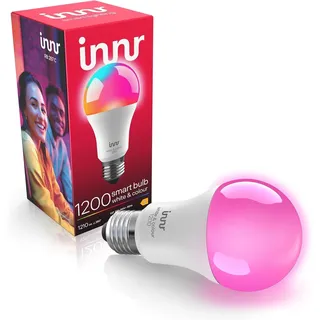innr Zigbee E27 Smart Lampe, Funktioniert mit Hue* und Alexa (Bridge Erforderlich), White & Colour, 50% mehr Helligkeit, 16 Million Farben, Smart Glühbirne E27, Alexa Lampe, 1210 Lumen, 1 Stück