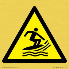 W046 Warnung: Surf Craft Bereich Schild – 100 x 100 mm – S10