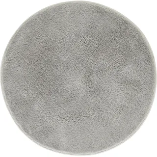 Andiamo Badematte rutschfest Florida - Badezimmerteppich weich und flauschig - Badteppich rutschfest waschbar Duschvorleger Badvorleger für Badezimmer 60 cm rund grau