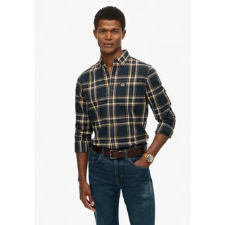Superdry M4011047a Langarmhemd - bryce check navy, - XL,