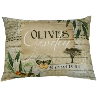 Outdoor-Kissen , Grün, Beige , Textil , Füllung: Schaumstoff, Vlies , 40x60 cm , für den Außenbereich geeignet , Gartenmöbel, Gartenpolster & Auflagen, Gartenkissen