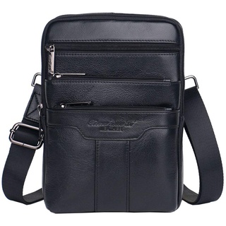 Xieben Umhängetasche aus Leder Schulter Crossbody Reisetasche für Herren Frauen Handyhalter Holster Geschäft Reise Pack Brieftasche Gürteltasche Bauchtasche Sling Brusttasche Schwarz