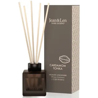 Jean & Len Aromatic Atmosphere Cardamom & Tonka, natürlich duftender Raumdiffusor, würziger Duft vom Parfümeur, hochwertiger Flakon, Raumduft mit Holz-Duftstäbchen, vegan, 50 ml