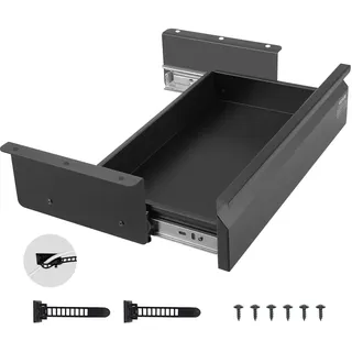 Vevor Untertisch Schublade 440x223x101 mm, Unterbau Schreibtisch, versteckter Schreibtisch-Aufbewahrungs-Organizer, Bleistiftschublade unter dem Tisch für Sitz-Steh-Arbeitsplätze im Büro & zu Hause