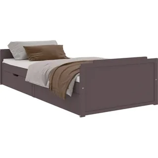 vidaXL Massivholzbett mit Schubladen Dunkelbraun Kiefer 90x200 cm - Braun