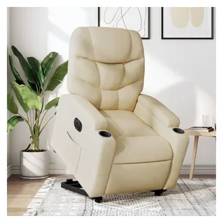 vidaXL Relaxsessel mit Aufstehhilfe Elektrisch Creme Stoff
