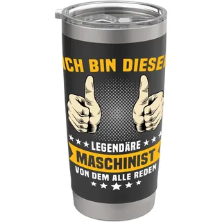 Maschinisten Spruch Freiwillige Feuerwehr Maschinist Doppelwandiger Edelstahl-Thermobecher