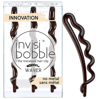 Invisibobble Haarspangen Pretty Dark I 3x Haarspangen braun für Mädchen und Damen I starker Halt und haarschonend, ohne Metall I das Original, designed in Herzen Münchens