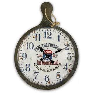 ZEP Wanduhr SELIGMAN 45x61x5 cm Metall Holz batteriebetrieben - Weiß