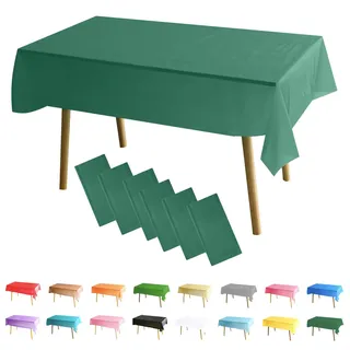 MOMHUA 6Pcs Salbei Grün Tischdecke, 137x274cm Tischtuch Plastiktischdecke, Rechteckige Tischabdeckung Gartentischdecke Outdoor Table Cloth für Geburtstag Feste Hochzeiten Halloween Weihnachten Party