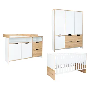 Arthur Berndt »Babyzimmer Set »Maxim« 3-teilig« Set, Babymöbel-Set, »Maxim«, 3 Stk. tlg. Gedämpfte Türen und Schubkästen,