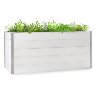 Blumfeldt Nova Grow Gartenbeet,195 x 91 x 100 cm (BxHxT),Material: WPC mit UV-, Rost- und Frostschutz,Holzoptik,rückenschonende Höhe,einfacher Zusammenbau,weiß - Weiß