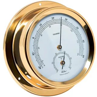 Fischer Range 100 Thermometer Und Hygrometer - Brass - 125 mm