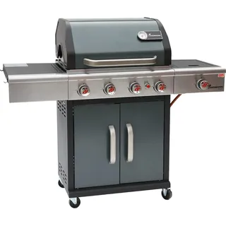 Landmann Gasgrill Triton PTS 4.1, Wagen, Schwarz, Edelstahl, Eckig, 140 cm, 120 cm, 121 cm - Schwarz, Silber