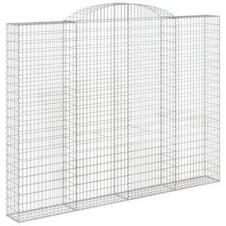 vidaXL Gabione mit Hochbogen 300x30x220/240 cm Verzinktes Eisen - Silber