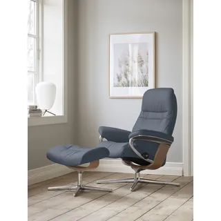 Stressless Stressless® Relaxsessel »Sunrise« mit Cross Base, Größe S, M & L, Holzakzent Eiche blau