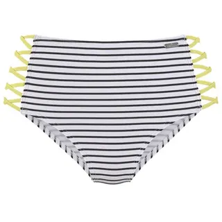 VENICE BEACH Highwaist-Bikini-Hose Damen schwarz-weiß-limette Gr.34