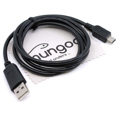 USB Datenkabel kompatibel mit Canon Powershot A200, A300, A310, A400, A410, A430, A470, A480, A490, A495, A510, A519, A520, A530 Digitalkamera Mini-USB 1m Daten Kabel OTB mit mungoo Displayputztuch