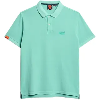 Superdry für Herren. M1110439A Vintage Poloshirt Destroy grün (L), Lässig, Baumwolle, Kurzarm