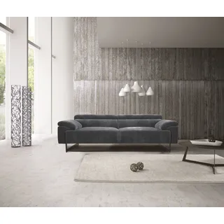 Egoitaliano 2,5-Sitzer "Malika, Designsofa mit hohem Sitzkomfort, edel und bequem", inkl. Kopfteilverstellung und chromfarbenen Metallfüßen, smoke