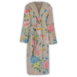 PiP Studio Bademantel Good Evening Sauna Morgen Mantel Blumen Blüten Print Design Frottier Velours, Größe:XL