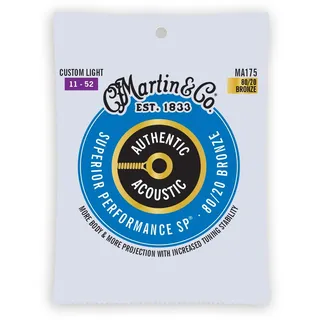 Martin Akustikgitarrensaiten, Superior Performance Custom Light 11-52, 80/20 Bronze (MA175)