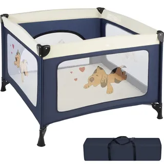 tectake Laufstall für Baby Tommy Junior, 105 x 105 x 78 cm, blau , Blau , Textil , 105x75x105 cm , Ce , Babymöbel & Kindermöbel, Babyzimmer, Laufgitter