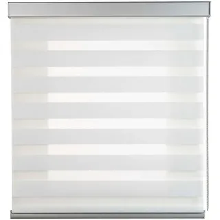 Storesdeco Doppelrollo Weiß 200x250 cm , Kunststoff , Uni , Rechteckig , 200x250 cm , Ce , Heimtextilien, Vorhänge, Rollos, Doppelrollos
