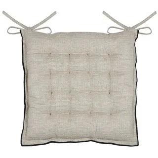 Stuhlkissen Aline 38/38 cm , Beige , Naturmaterialen , Heimtextilien, Wohntextilien, Sitzkissen