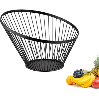 Westmark Drahtkorb Vista – Stilvolle Obstschale & Brotkorb mit elegantem Design – Schwarzer Metallkorb für Obst, Gemüse, Brot & Brötchen, 30 cm