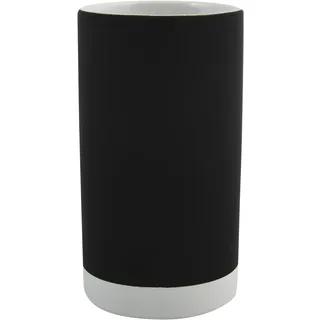 MSV Zahnputzbecher Cagliari aus Keramik in schwarz, 30 x 20 x 15 cm, Black