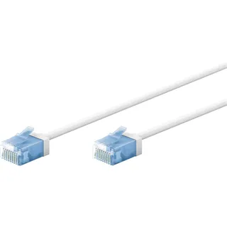 goobay Ultraflexibles CAT 6A Patchkabel slim, U/UTP weiß 1 m), Netzwerkkabel
