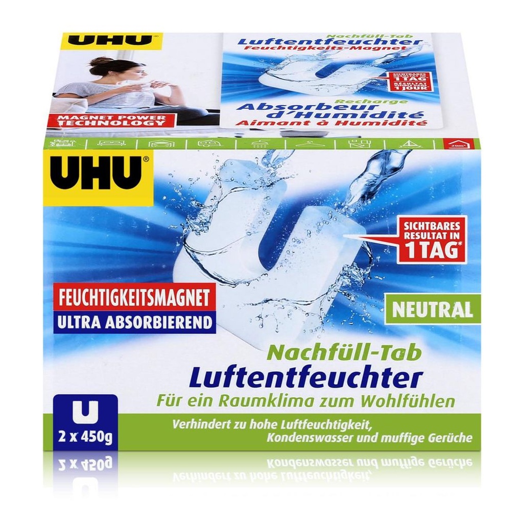 Bild von Luftentfeuchter Nachfüll-Tab Neutral 2x450g Feuchtigkeitsmagnet (1er Pack)