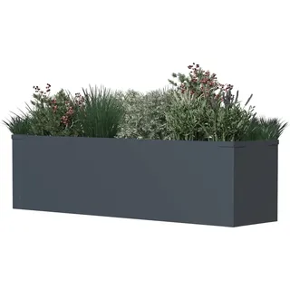 Westmann Pflanzkübel Talus Metall M 25 cm x 100 cm x 27 cm Anthrazit