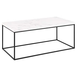 Actona GROUP "Barossa, Wohnzimmertisch, Sofatisch, Steinoptik, rechteckig", Moderner Scandi-Stil, schwarze Stahlgestell, Mehrere Varianten,