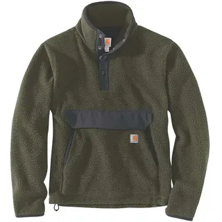 CARHARTT Relaxed Fit Fleece-Pullover Dunkelgrün M