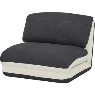 Mendler Schlafsessel HWC-E68, Schlafsofa Funktionssessel Klappsessel Relaxsessel, Stoff/Textil ~ creme/schwarz