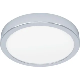 EGLO Deckenleuchte "FUEVA 5 Deckenlampe, geringe Aufbauhöhe, 17 Watt, Rund" LED-Modul 1 Stk. Warmweiß Aufbauleuchte, Badezimmer, Bad-Deckenlampe, modern, 28x2,1cm, chromfarben