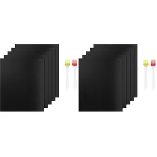 Grillmatte für Gasgrill, 5 Stück BBQ Grillmatten Antihaft Backmatte Wiederverwendbar Backpapier Grillzubehör für Holzkohle Grill, Elektro Tischgrill, Backofen, PFOA-Frei (Packung mit 2)