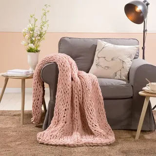 Sancarlos Maldiva Knotendecke, Rosa, Stoff, Größe 130 x 170 cm