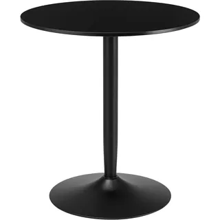 Homcom Esstisch, Runder Küchentisch, Moderner Esszimmertisch für 2 Personen, mit Stahlbein, Rutschfester Fußauflage, für Wohnzimmer, Ø70 x 75 cm Schwarz
