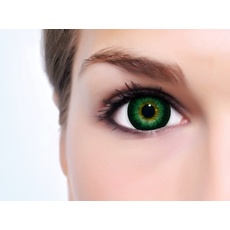 LENZERA Circle Lenses grüne Babe Green ohne Stärke + Behälter I 15mm I weich I 3 Monate anwendbar I Ohne Stärke