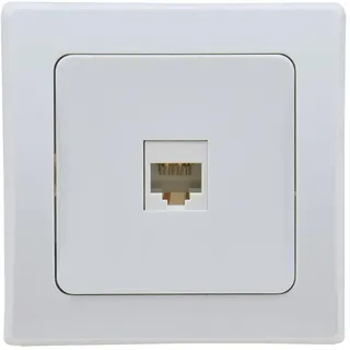 ChiliTec 19722 DELPHI RJ45 Dose für ISDN & Cat.5 inkl. Rahmen, UP, weiß - Weiß